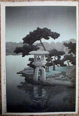 Kawase Hasui: Moonlight at Seichoen Garden - Japanese Art Open Database