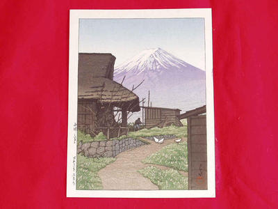 Kawase Hasui, 川瀬巴水 (Kawase Hasui (川瀬巴水))による浮世絵「Mount Fuji at Funatsu (Funazuno), Yamanishi」