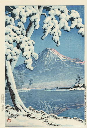 Kawase Hasui: Mt Fuji After Snow at Tagonoura Bay — 富士の雪渓(田子の浦 - Japanese Art Open Database