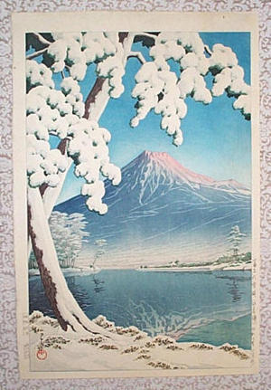 Kawase Hasui: Mt Fuji After Snow at Tagonoura Bay — 富士の雪渓(田子の浦 - Japanese Art Open Database