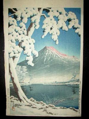 Kawase Hasui: Mt Fuji After Snow at Tagonoura Bay — 富士の雪渓(田子の浦 - Japanese Art Open Database