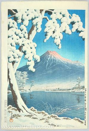 川瀬巴水: Mt Fuji After Snow at Tagonoura Bay — 富士の雪渓(田子の浦 - Japanese Art Open Database
