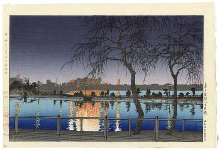 Kawase Hasui: Night at the Pond Edge- Shinobazu Pond — 夜の池畔（不忍池） - Japanese Art Open Database