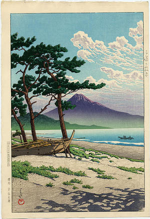 川瀬巴水: Pines at Miho seashore - Miho no matsubara - Japanese Art Open Database