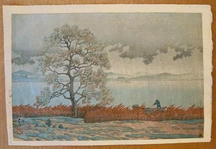 Kawase Hasui: Rain on Lake Matsue — 湖？の雨（松江） - Japanese Art Open Database