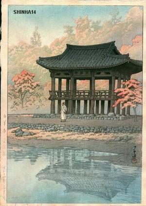 川瀬巴水: Sanggye pavilion, Paekyang Temple - Japanese Art Open Database