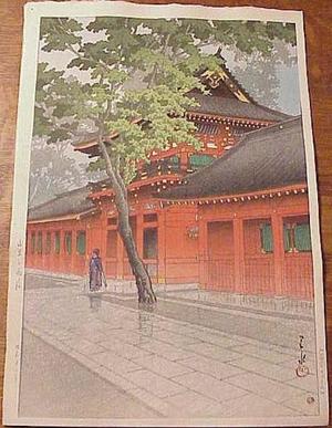 川瀬巴水: Sanno Shrine After Rain - Japanese Art Open Database