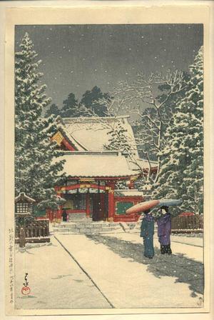 川瀬巴水: Shato no Yuki Hie Jinja - Japanese Art Open Database