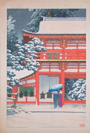 川瀬巴水: Shinto Shrine of Kasuga at Nara - Japanese Art Open Database