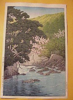 川瀬巴水: Spring In Yugashima, Izu - Japanese Art Open Database