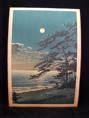 Kawase Hasui: Spring Moon at Ninomiya Beach - Japanese Art Open Database