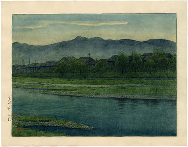 川瀬巴水: The Banks of the Kano River, Kyoto - Japanese Art Open Database