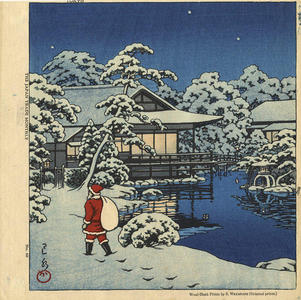 Japanese Print "Tokyo ( Santa in the Snow)" by Kawase Hasui, 川瀬巴水 (Kawase Hasui (川瀬巴水))