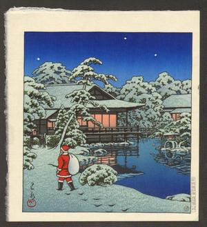 Japanese Print "Tokyo ( Santa in the Snow)" by Kawase Hasui, 川瀬巴水 (Kawase Hasui (川瀬巴水))