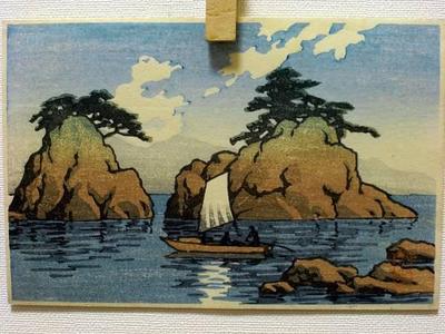 Japanese Print "Untitled sailboat" by Kawase Hasui, 川瀬巴水 (Kawase Hasui (川瀬巴水))