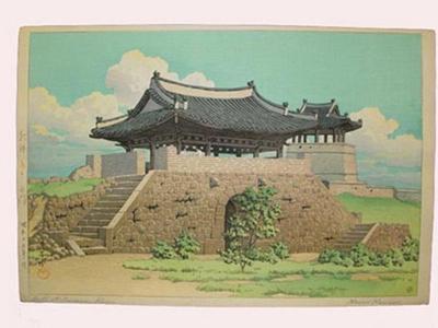 川瀬巴水: West Gate of Suigen, Korea - Japanese Art Open Database