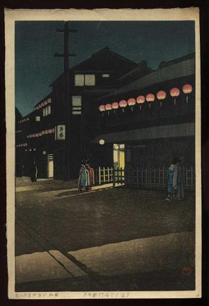 川瀬巴水: Night Scene at Soemoncho - Japanese Art Open Database