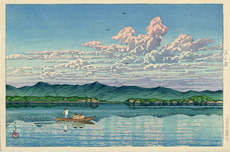 川瀬巴水: Lake Hamana — 浜名湖 - Japanese Art Open Database