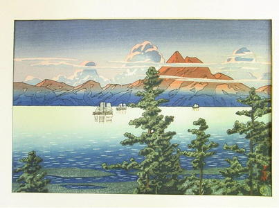 川瀬巴水: Mt Unzen in Hizen Province — 雲仙岳 - Japanese Art Open Database