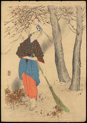 武内桂舟: Bijin in Autumn - Japanese Art Open Database