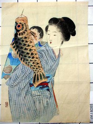 武内桂舟: Carp Banner — 鯉のぼり - Japanese Art Open Database