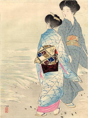 武内桂舟: Hamabe- Seashore - Japanese Art Open Database