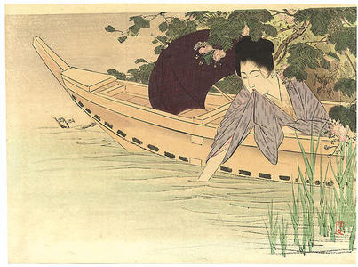 武内桂舟: Pledge at the Pond - Japanese Art Open Database