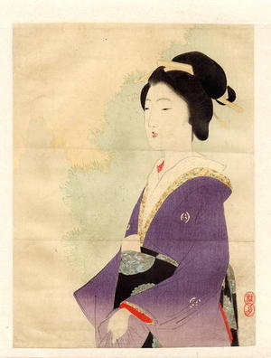 武内桂舟: The Purple Kimono - Japanese Art Open Database