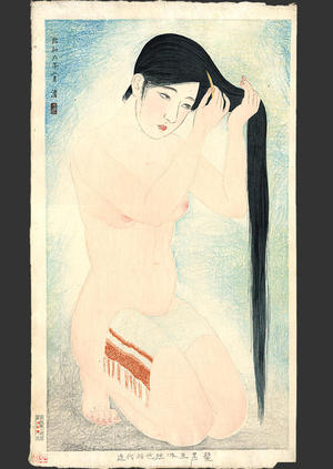 Kiyoshi Kobayakawa: Glossy dark hair - Japanese Art Open Database