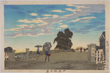 Kobayashi Kiyochika: Evening View of Ikkokubashi Bridge — 一石橋夕景 - Japanese Art Open Database