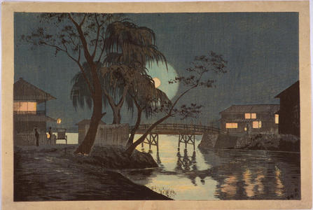 Kobayashi Kiyochika: Evening View of Imadobashi Bridge — 今戸橋夕景 - Japanese Art Open Database