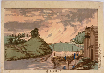 小林清親: Evening View of Kandagawa — 神田川夕景 - Japanese Art Open Database
