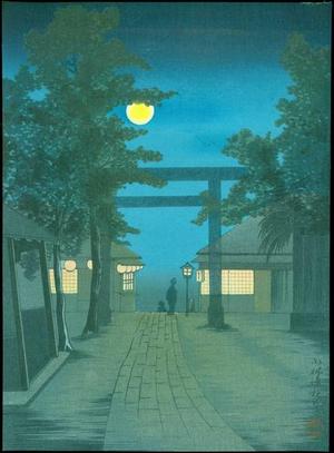 小林清親: Shrine Visit at Night - Japanese Art Open Database