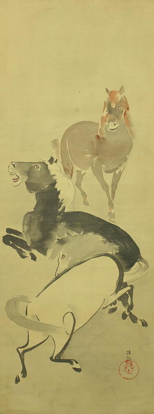 Kobayashi Kiyochika: Sketch of Horses — 群馬図 - Japanese Art Open Database