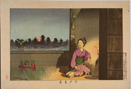 Kobayashi Kiyochika: Summer Moon at Imado — 今戸夏月 - Japanese Art Open Database