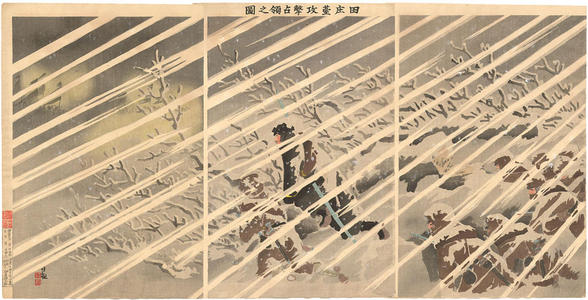 小林清親: The attack and occupation of Tienchuangtai - Japanese Art Open Database