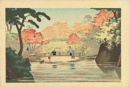 Kobayashi Kiyochika: The Bridge at Takinokawa Pond — 滝の川池の橋 - Japanese Art Open Database
