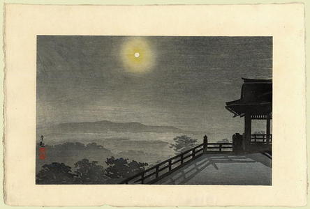 小林清親: Full Moon at Ishiyama Temple - Japanese Art Open Database