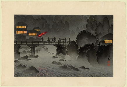 小林清親: Night scene of Do-ga-shima - Japanese Art Open Database