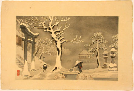 Kobayashi Kiyochika: Snowy Evening in the Environs of Mukojima - Japanese Art Open Database