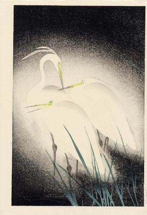 Koiei Hashimotoによる浮世絵「Snowy Heron」