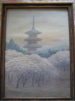 Komatsu: Pagoda in spring - Japanese Art Open Database