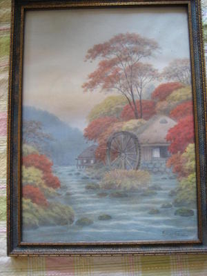 Komatsu: Waterwheel in autumn - Japanese Art Open Database