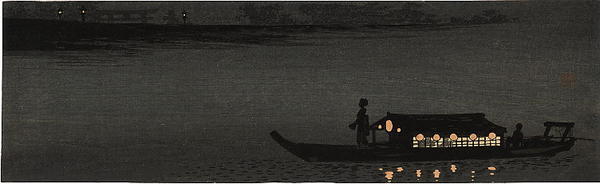 Konen Uehara: Night pleasure boat - Japanese Art Open Database