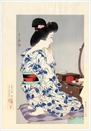 Torii Kotondo: Summer Kimono - Ayame Yukata — 菖蒲ゆかた - Japanese Art Open Database