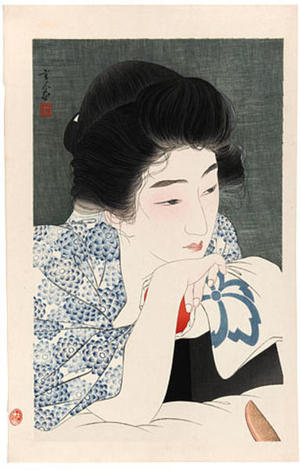 鳥居言人: Morning Hair - Asa Negami — 朝寝髪 - Japanese Art Open Database