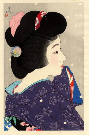 鳥居言人: Misty Spring (Oboro Haru) - Japanese Art Open Database