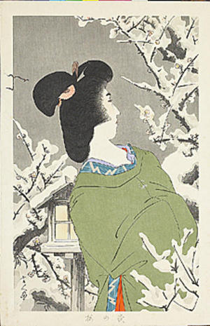 鳥居言人: Plum Blossoms at Night — 夜の梅 - Japanese Art Open Database