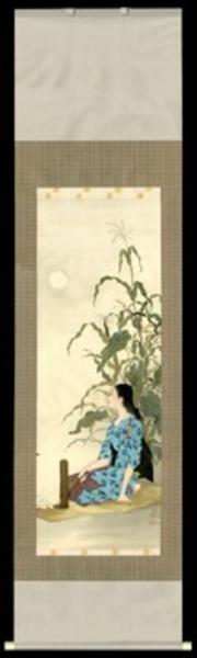 鳥居言人: Pounding Silk - Japanese Art Open Database