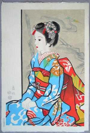 Kotozuka Eiichi: A Sitting Beauty with Kimono, Maiko - Japanese Art Open Database